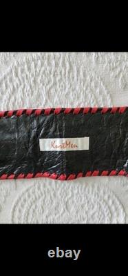 Rare Kurtmen Genuine Leather Calf Hair Native American Beaded Indian Belt XL
