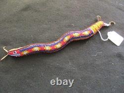 Rare Native American Beaded Leather Fetish, 11 Snake Amulet, #sd-022408205