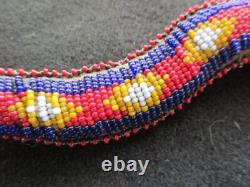 Rare Native American Beaded Leather Fetish, 11 Snake Amulet, #sd-022408205