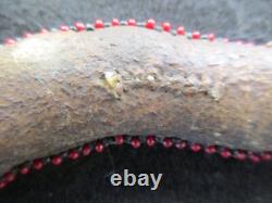 Rare Native American Beaded Leather Fetish, 11 Snake Amulet, #sd-022408205