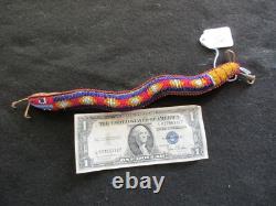 Rare Native American Beaded Leather Fetish, 11 Snake Amulet, #sd-022408205