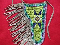 Rare Native American Beaded Leather Holster, Cheyenne Beads, Sd-042104499