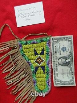 Rare Native American Beaded Leather Holster, Cheyenne Beads, Sd-042104499
