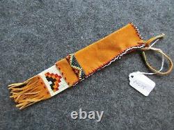 Rare Native American Quilled Leather Awl Bag, Beaded & Quilled Pouch Sd-04278