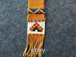 Rare Native American Quilled Leather Awl Bag, Beaded & Quilled Pouch Sd-04278
