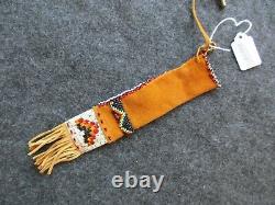 Rare Native American Quilled Leather Awl Bag, Beaded & Quilled Pouch Sd-04278
