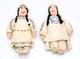 SET 2 VTG Native American Dolls Beaded Sioux Indian W Leather Couple Fridge 7