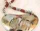 STUNNING VINTAGE NATIVE AM'BUFFALO' GORGET NECKLACE WithHORN & SILVER COLOR BEADS