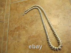 STUNNING Vintage Navajo Graduated Sterling Silver Pearls SAUCER BEAD Necklace