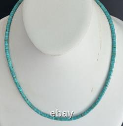 Santo Domingo 4mm Turquoise Heishi Sterling Necklace 19.5 Perfect4Pendants