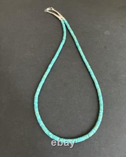 Santo Domingo 4mm Turquoise Heishi Sterling Necklace 19.5 Perfect4Pendants