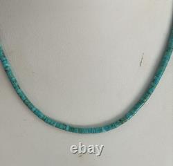 Santo Domingo 4mm Turquoise Heishi Sterling Necklace 19.5 Perfect4Pendants