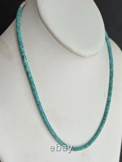 Santo Domingo 4mm Turquoise Heishi Sterling Necklace 19.5 Perfect4Pendants