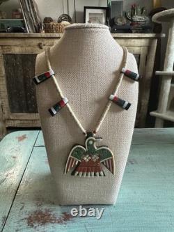 Santo Domingo Depression Era Battery Bird Necklace