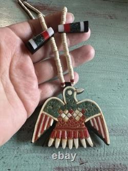 Santo Domingo Depression Era Battery Bird Necklace