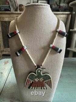 Santo Domingo Depression Era Battery Bird Necklace