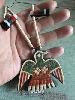 Santo Domingo Depression Era Battery Bird Necklace