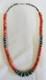 Santo Domingo Indian Turquoise Stone Disc Coral Heishi & Silver Beads Necklace
