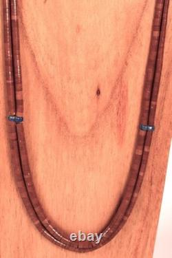 Santo Domingo Pueblo Dark Red Coral Beads Necklace ca. 1960 Size 30.5 Total