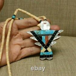 Santo Domingo Thunderbird Native American Turquoise Coral Necklace