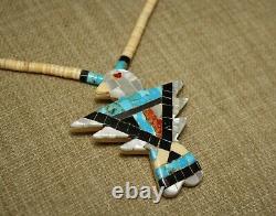 Santo Domingo Thunderbird Native American Turquoise Coral Necklace