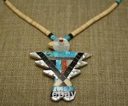 Santo Domingo Thunderbird Native American Turquoise Coral Necklace