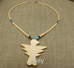 Santo Domingo Thunderbird Native American Turquoise Coral Necklace