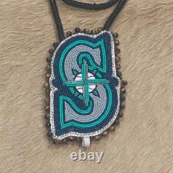 Seattle Mariners Native American beaded medallion/lanyard