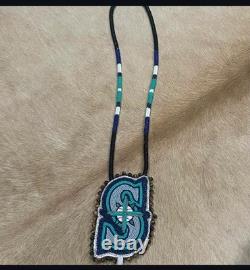 Seattle Mariners Native American beaded medallion/lanyard
