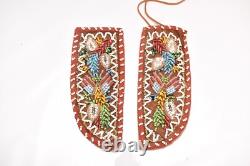 Set Native American Indian Iroquois Indian Beaded Knife Sheath Scabbards