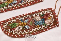 Set Native American Indian Iroquois Indian Beaded Knife Sheath Scabbards