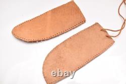 Set Native American Indian Iroquois Indian Beaded Knife Sheath Scabbards