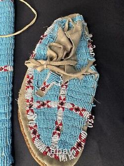 Sioux Lakota Native American Beaded Moccasin & Leggings