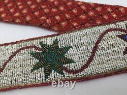 Sioux Native American Beaded Belt Sash Strap 8 Point Star Deerskin Late 1800s