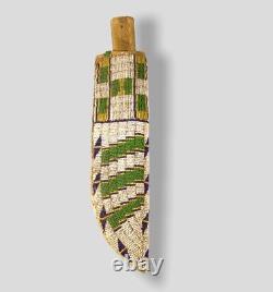Sioux Style Indian Beaded Native American Leather Knife Sheath S821