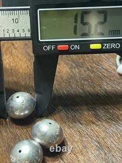 Six Jimmy Calabazas Ca'Win Kewa Pueblo Loose Beads Pearls Signed 925 Silver