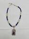 Southwest Native American Necklace Sterling Silver Blue Lapis Beaded with COA