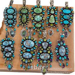 Squash Blossom Necklace Turquoise NATIVE AMERICAN JEWELRY LOT Sterling Bracelet