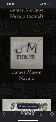 Sterling 925 Beaded Necklace & JM(James Mason) Marked Navajo Bear Inlaid Pendant