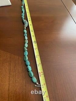 Sterling Silver Turquoise Beaded Necklace with pendant