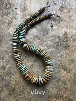 Sterling Silver Turquoise Graduated Bead Necklace 18 Inch