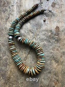 Sterling Silver Turquoise Graduated Bead Necklace 18 Inch