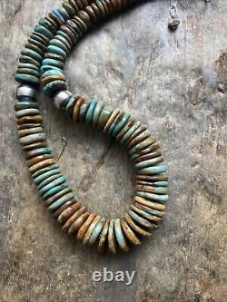 Sterling Silver Turquoise Graduated Bead Necklace 18 Inch