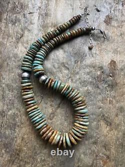 Sterling Silver Turquoise Graduated Bead Necklace 18 Inch