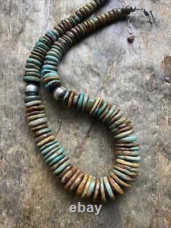 Sterling Silver Turquoise Graduated Bead Necklace 18 Inch