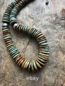 Sterling Silver Turquoise Graduated Bead Necklace 18 Inch