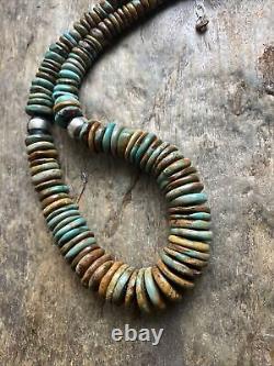 Sterling Silver Turquoise Graduated Bead Necklace 18 Inch