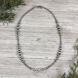 Sterling Silver navajo Pearls Choker Necklace Graduated Boho Beads