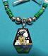 SterlingSilver Pueblo Starry Night Reversable Turquoise/Jet/MOP Inlay Necklace