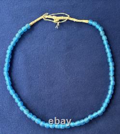 Super Fine 24 Turquoise Blue Trade Period Beaded Indian Necklace Artifact